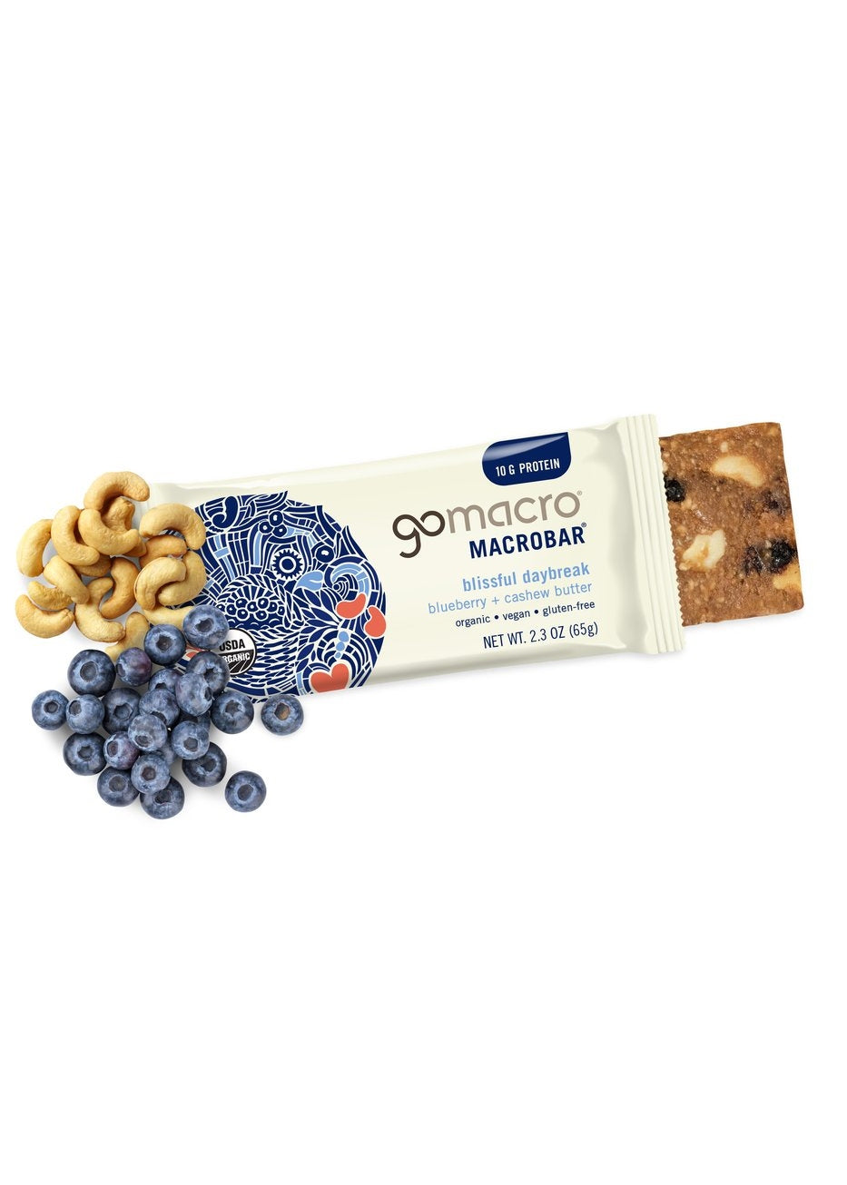 GOMACRO Blueberry & Cashew Butter Bar Protein Bars