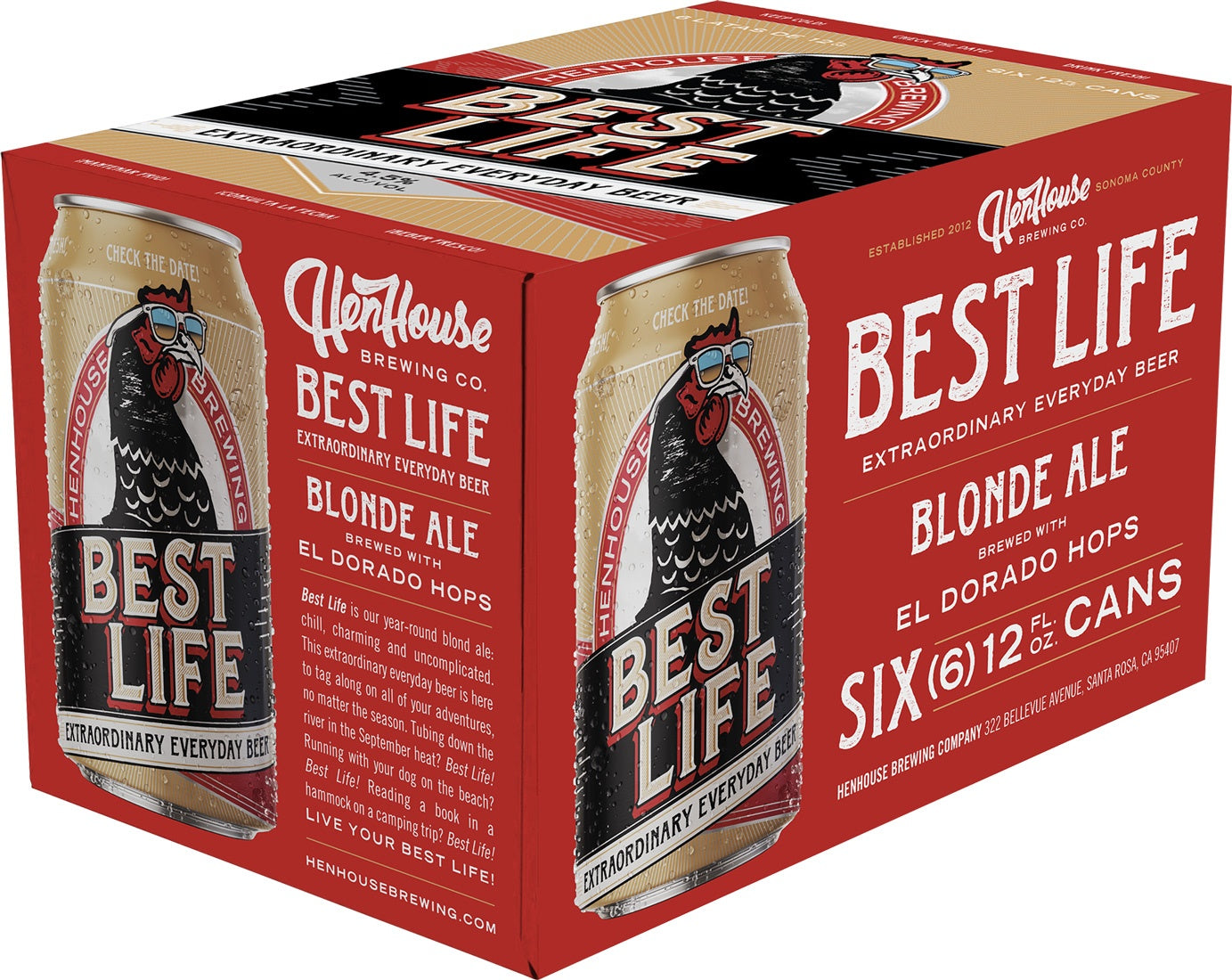 HEN HOUSE BREWING Best Life Blonde Ale 6 Pack