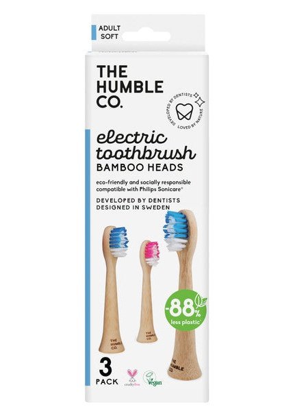 THE HUMBLE CO. Electric Toothbrush Bamboo Heads 3pk