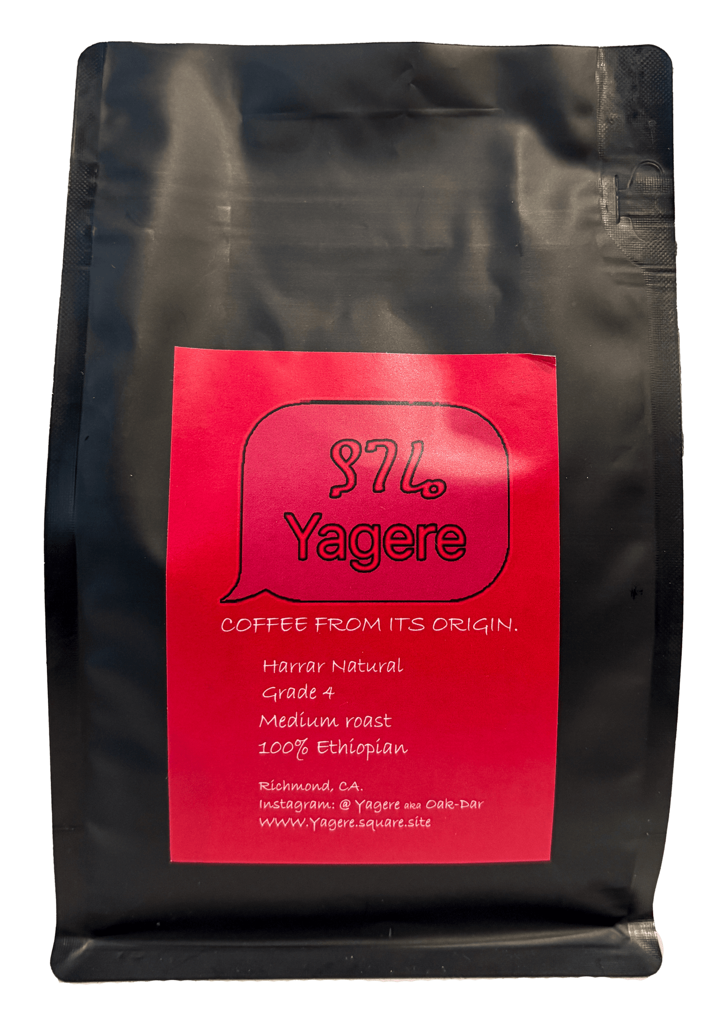 YAGERE Harrar Natural Ethiopian Medium Roast 8oz