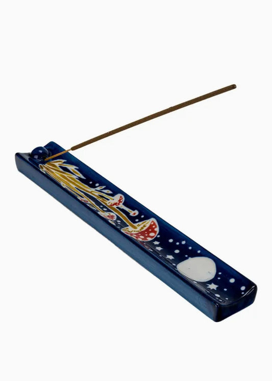 Handpainted Ceramic Incense Holder 9 Inch L Toadstool