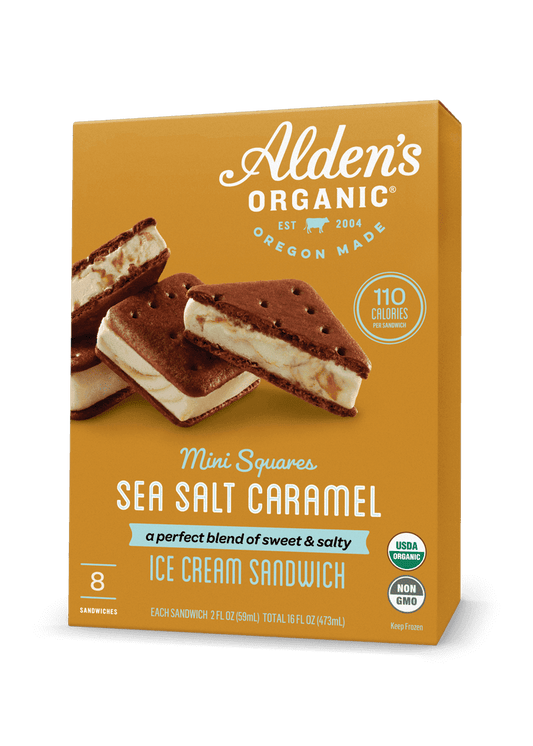 ALDEN'S Organic Ice Cream Sandwiches Salted Caramel 8pk