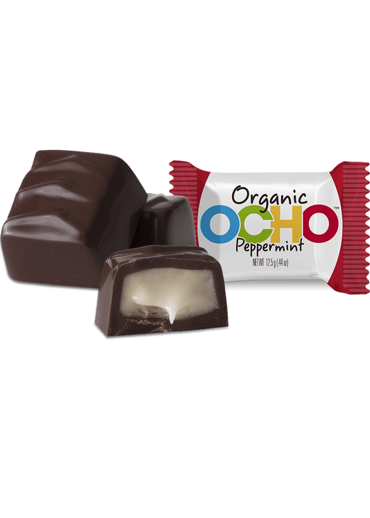 OCHO CANDY Organic Dark Chocolate Peppermint Mini Bar