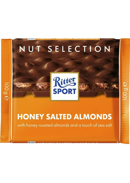 RITTER SPORT Milk Chocolate Honey Sea-Salt Almonds