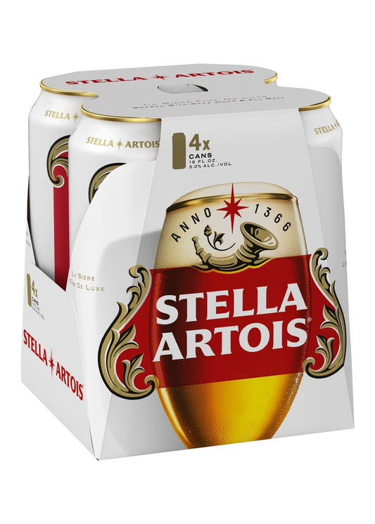 STELLA ARTOIS Lager 4 Pack Cans