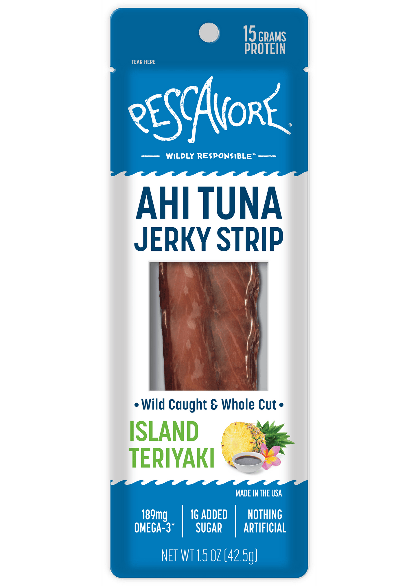 PESCAVORE Island Teriyaki Ahi Tuna Jerky Strip