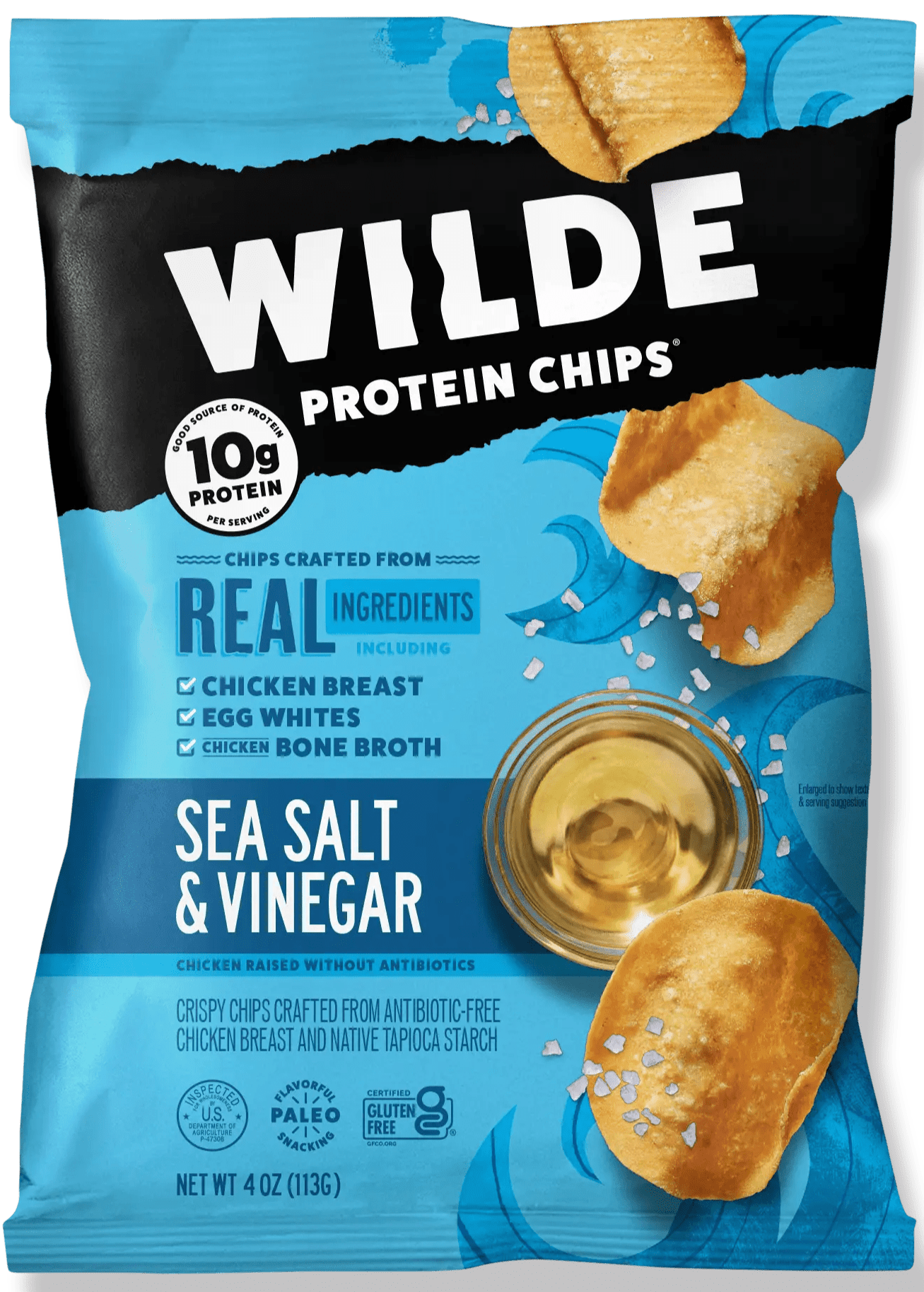 WILDE SNACKS Sea Salt & Vinegar Protein Chips