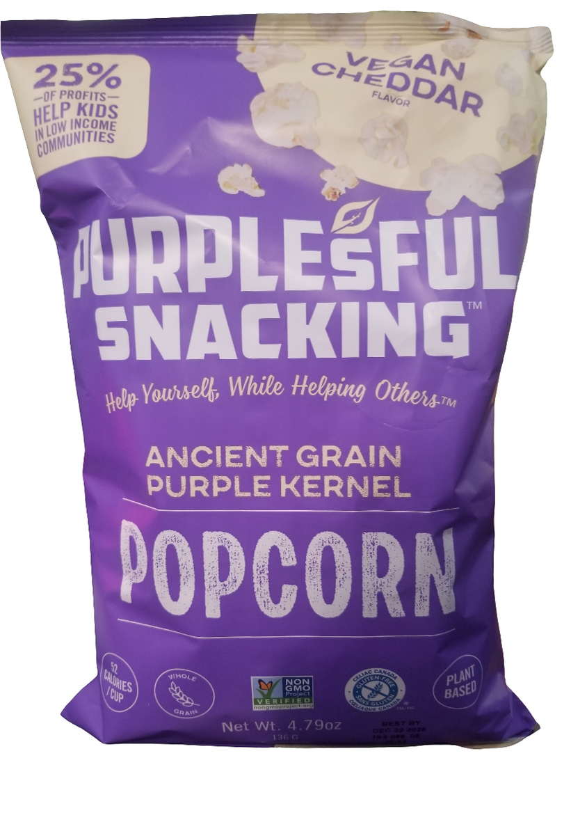 PURPLESFUL SNACKING Vegan Cheddar Popcorn