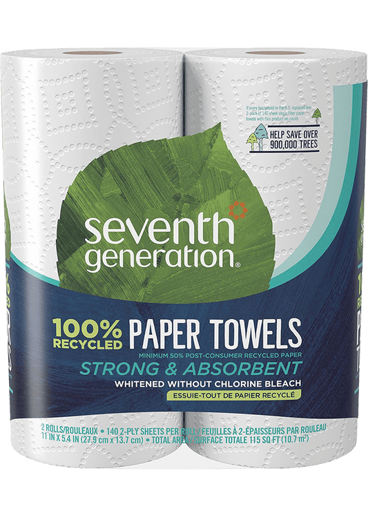 SEVENTH GENERATION 100% White Recycled Paper Towels 2 Rolls