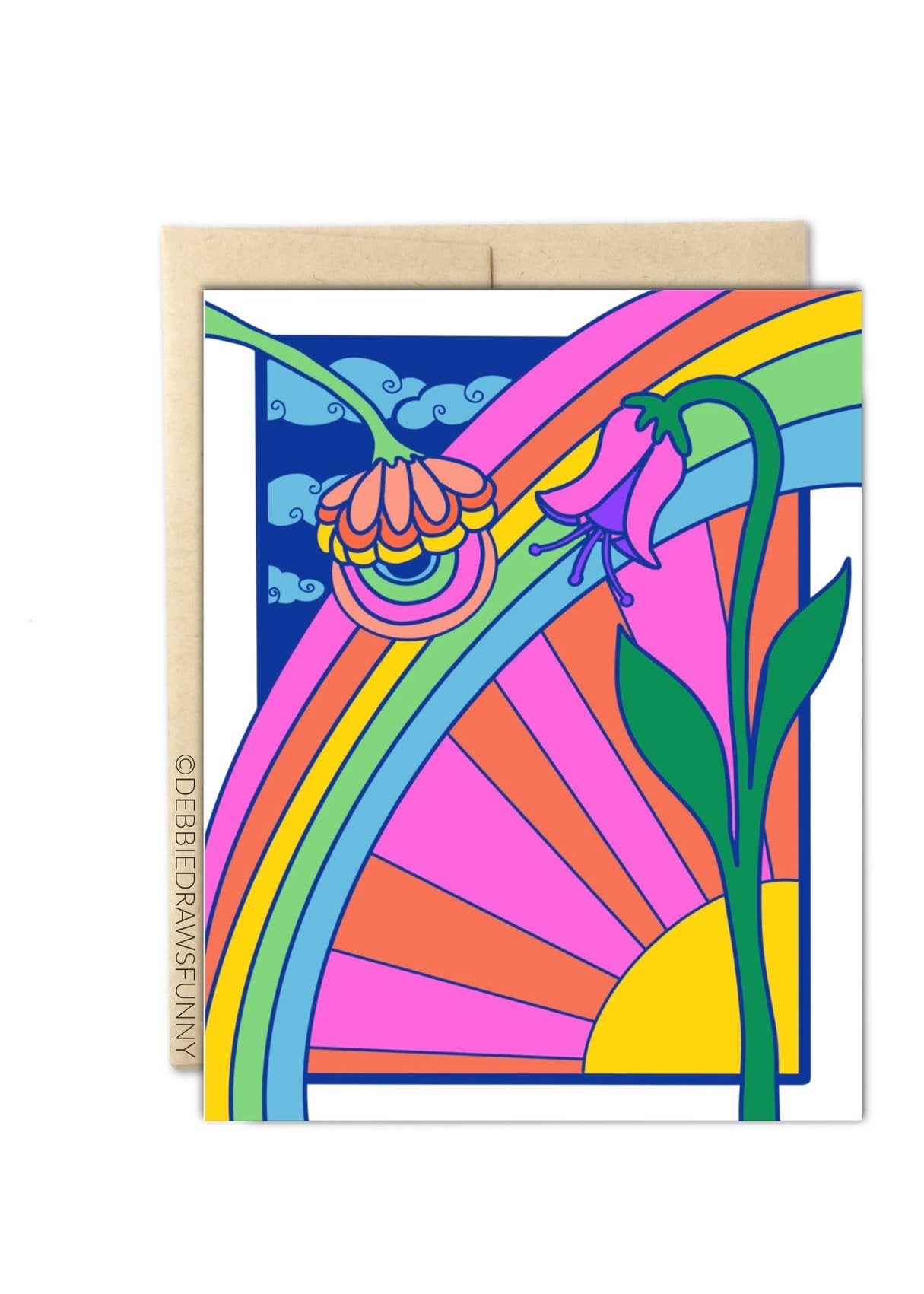 DEBBIE DRAWS FUNNY Rainbow Pride Card