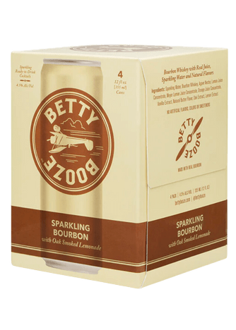 BETTY BOOZE Sparkling Bourbon With Oak Smoked Lemonade 4 Pack