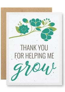 SEEDY CARDS "Thank You For Helping Me Grow" Card