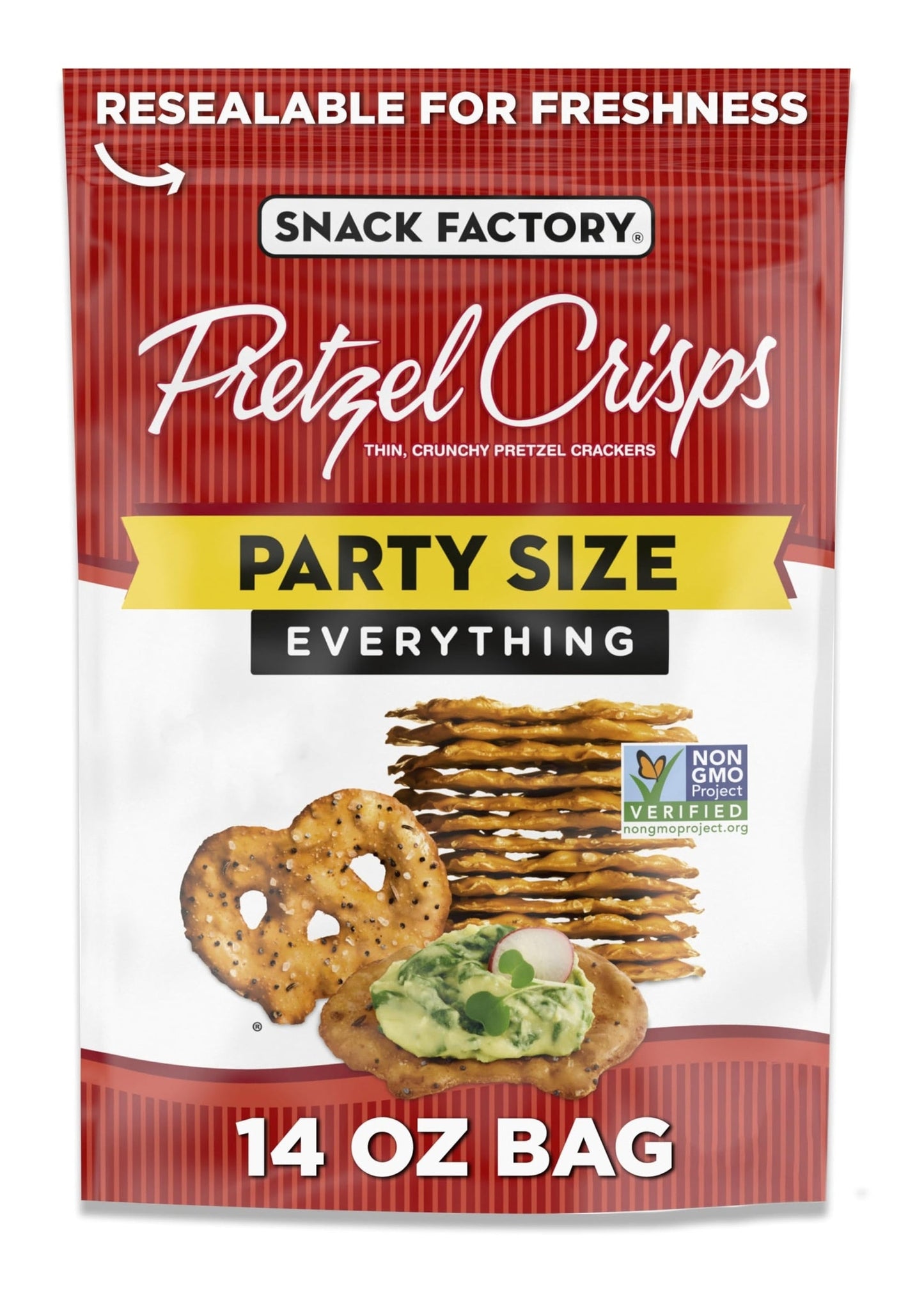 SNACK FACTORY Everything Pretzel Crisps Party Size