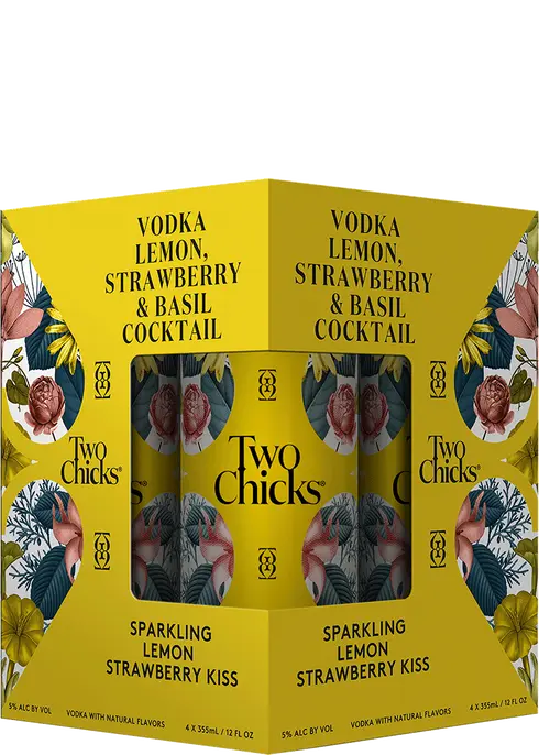 TWO CHICKS Sparkling Lemon Strawberry Kiss 4PK