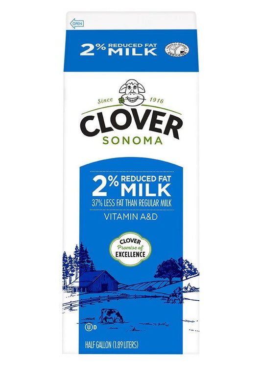 CLOVER FARMS 2% Milk Half Gallon