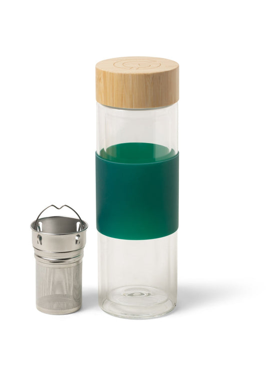 GOOD CITIZEN Double-Walled Glass Infuser Bottle Teal