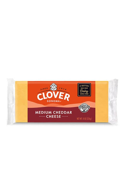 CLOVER Medium Cheddar Cheese Block