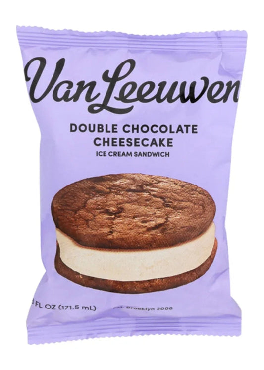 VANLEEUWEN Vegan Double Chocolate Vanilla Ice Cream Sandwich