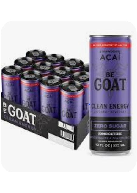 BE GOAT Strawberry Acai Clean Energy Cascara Beverage