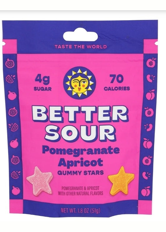 BETTER SOUR POMEGRANATE APRICOT Gummy Stars