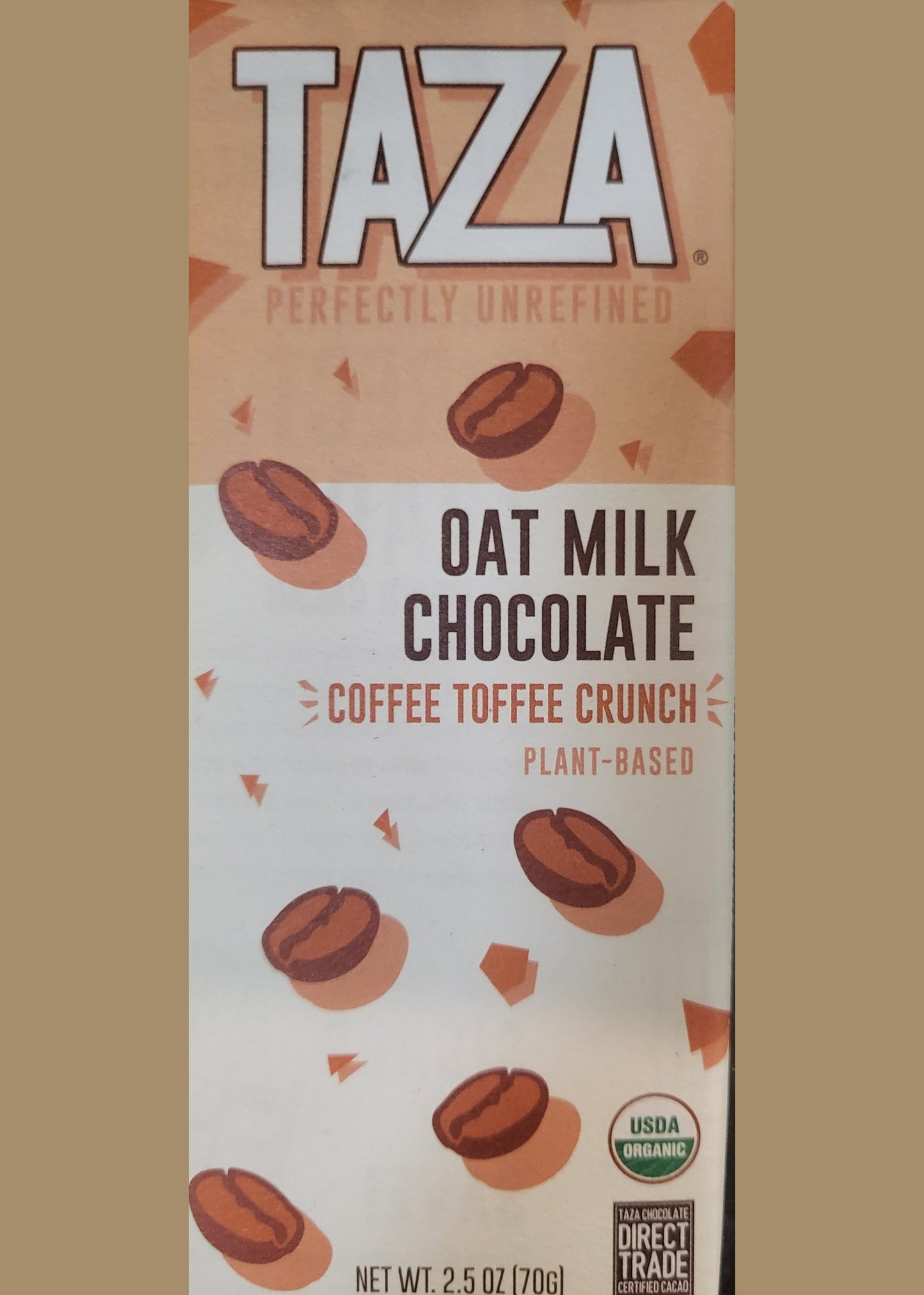 Taza Oat Milk Coffee Toffee Crunch Chocolate Bar