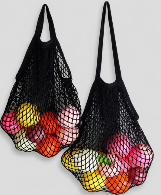 Cotton Woven Mesh Shopping Tote Bag